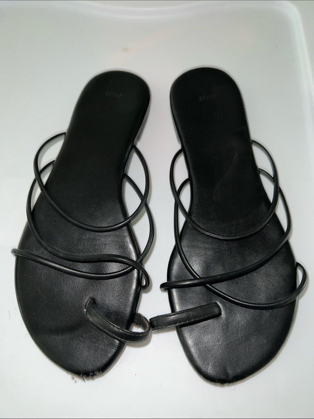 SHEIN Black Multi-Strap Slide Sandals